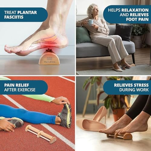 TheraFlow Small Dual Foot Massager for Neuropathy - for Plantar Fasciitis Relief - Foot Roller for Foot Pain Relief | Feet Massager for Pain Relief and Circulation - Ideal Gifts for Mom
