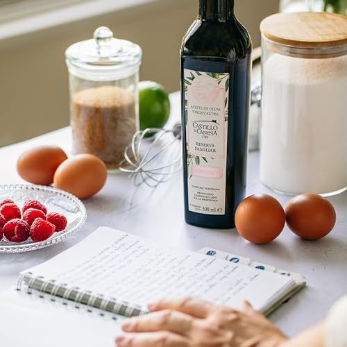Castillo De Canena Extra Virgin Olive Oil (16.8 fl. oz.) Arbequina Award Winning Early Harvest, High Polyphenol, Cold-Pressed Purity | Rich, Bold Flavor Profile | Bread, Soup, Pasta, Salad Dressing, Vegetables | Estate Produced Since 1780 | Spanish