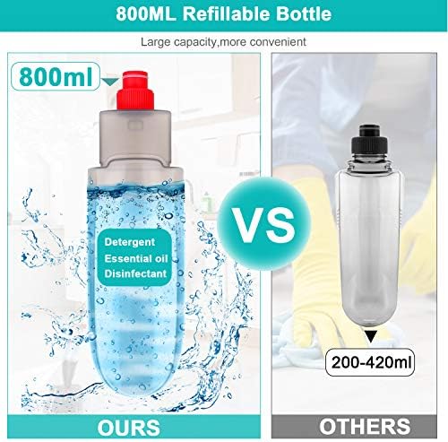 Spray Mop for Floor Cleaning with 3pcs Washable Pads - Wet Dry Microfiber Mop with 800 ml Refillable Bottle for Kitchen Wood Floor Hardwood Laminate Ceramic Tiles Dust Cleaning