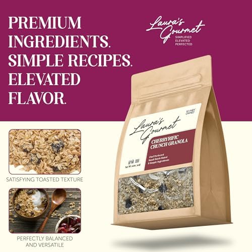 Laura's Gourmet Granola - CherryRific Crunch - Gluten, Soy & Dairy Free - Organic Agave, Chewy Tart Cherries & Flax, Vegan, Artisan, Chef's Trifecta of Taste, Texture & Mouthfeel - 16 OZ - 2 Pack