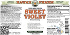 Sweet Violet Alcohol-Free Liquid Extract, Sweet Violet (Viola Odorata) Dried Leaf Glycerite Natural Herbal Supplement, Hawaii Pharm, USA 2 fl.oz