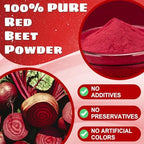 Natural Red Beet Powder - Kiigfood 8.8oz/250g Premium Red Food Coloring, Organic Beetroot Powder for Drinks, Cocktail, Smoothies, Christmas Baking - Vegan, Non-GMO, Gluten-Free