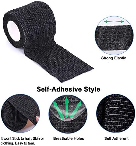 Self-Adhesive Cohesive Wrap Bandage Flexible Stretch Tape Athletic Strong Elastic First Aid Tape for Wrist, Ankle Sprains, Swelling 6 Packs, 2Inch X 5Yards