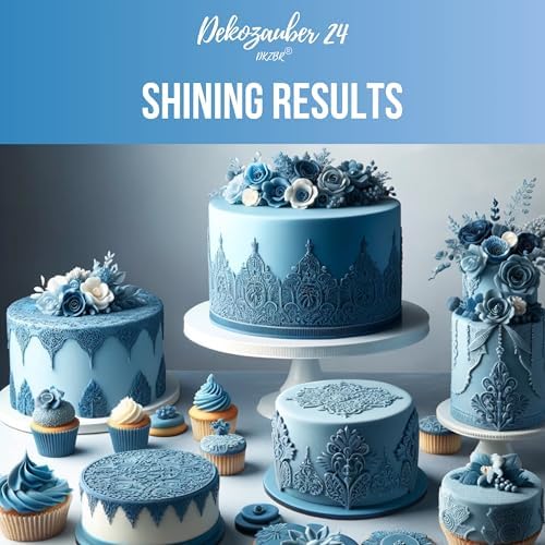 Dekozauber24 Fondant dark blue, 1.1 LB, for cakes and figurines, gluten free, slight vanilla taste, blue fondant icing ready to roll for edible cake decoration