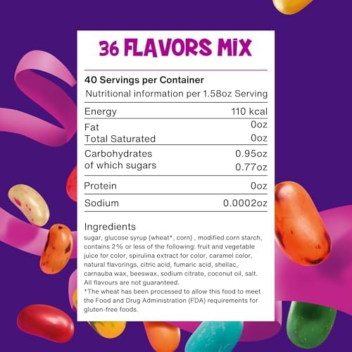 The Jelly Bean Planet, Gourmet Jelly Beans Bulk 42.5 Oz Jar - 36 Natural Fruit Flavors, Kosher Candy, Plant Based Colors - Gluten Free Jellybeans Easter Candy Gift, Allergen Friendly Basket Stuffers