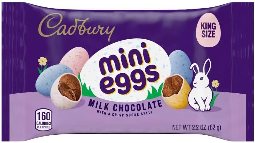 CADBURY MINI EGGS Milk Chocolate with Crisp Sugar Shell Easter Candy, 1.5 Pounds, 10 Bags