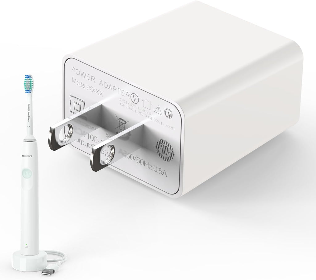 5V 2A USB Wall Adapter for Philips Sonicare 4100/3100/ 2100/1100 Power Toothbrush, Wall Plug for Bitvae,7AM2M,Nicwell,COSLUS Electric Toothbrush, Water Flosser Power Adapter(White)