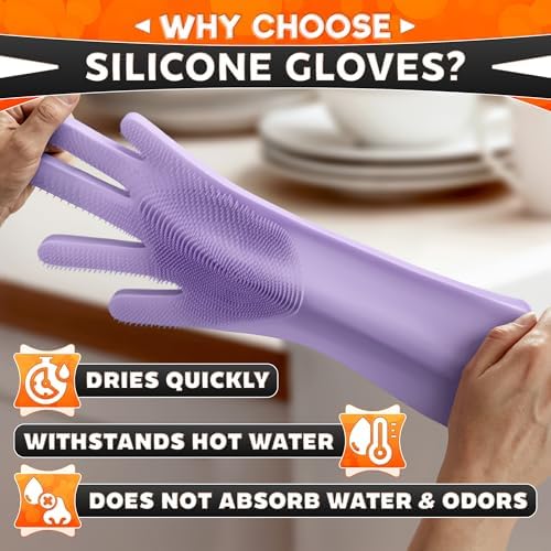 Cat & Dog Washing Gloves for Bathing – 2-in-1 Design Dog Scrubbing Gloves for Grooming, Massaging, and Paw Cleaning