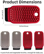 Potato Scrubber Brush 4 Pack Vegetable Brushes Multi-Functional Vegetable and Fruit Brush with Silicone Soft Bristles Double-Sided Vegetable Scrubber Brush for Food