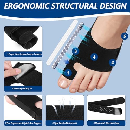 2 Pack Bunion Corrector,Big Toe Straightener for Women & Men, Adjustable, Breathable Splint for Hallux Valgus Pain Reduce，Day and Night Use,Fits Left/Right Feet