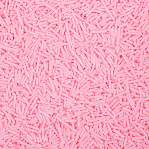 Pink Sprinkles, Edible Light Pink Jimmies Sprinkles for Baking Topping, Cupcakes, Cookies, Ice Cream & Cake Decorating, Wedding Party Valentines Supplies