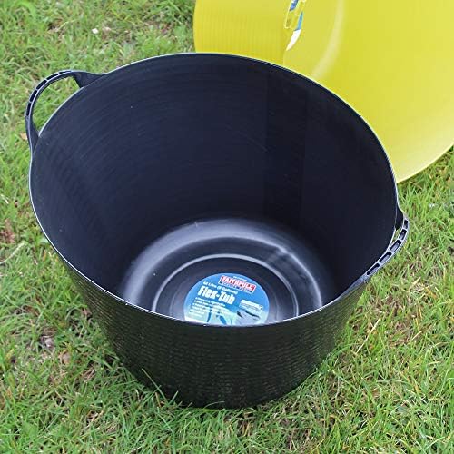 Faithfull Flex Tub – Multi-Purpose & Durable Flexible Bucket for Garden, DIY, Building & Farming - 42L (9gl), Black