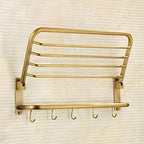 Antique Copper Towel Rack Bathroom Shelf Foldable Two Drilling Installation Tower Hanger/a