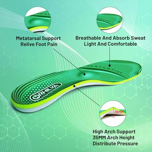 220lbs+ High Arch Support Insert Plantar Fasciitis Relief Metatarsal Pain Orthotic Insole for Men & Women Standing All Day, Flat Feet Heel Comfort Work Boot Shoe Inserts,290MM Size 10