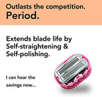 Premium Omnishaver with Pink Travel Case - The Fastest Way to Shave Head, Legs, Arms, Body, an Alternative to Disposable Shaving Razors Self Cleans & Strops During Use | Bald Head Shaver for Women