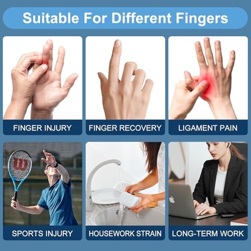 5PCS Trigger Finger Splint, Finger Braces Joint Stabilizer, Adjustable Mallet Splint and Hand Brace, Finger Straightener for Arthritis – Fits Thumb, Index, Middle, Ring and Pinky Finger（5PCS）
