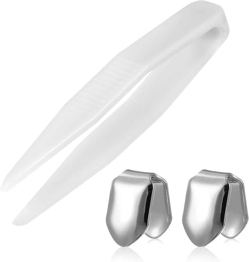 EXCEART Hip Hop Teeth Single Tooth Grill Silver Cap Electroplated Teeth Decoration for Men Women Party Halloween Concert Accessories