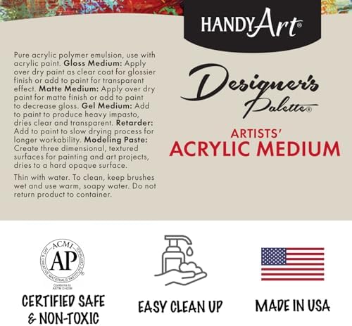 Handy Art Modeling Paste, 16 oz, Opaque White Finish, Creates 3D Sculptural Texture & Impasto Effects, Artist Quality Medium Dries Hard & Sandable, Certified Safe & AP Non-Toxic, Made in USA