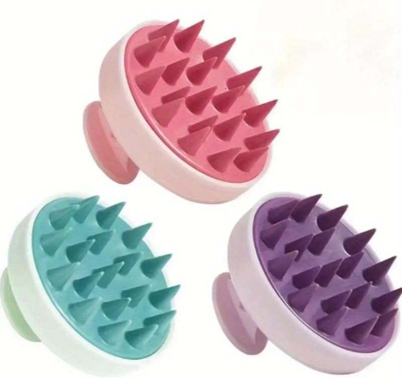 Shampoo Brush & Scalp Massager Comb - Hair Brush with Scalp Massage - Soft Rubber Bristles for Deep Cleansing, Dandruff, Split Ends Hair Care, Scalp Massager for Growing Hair (Purple)