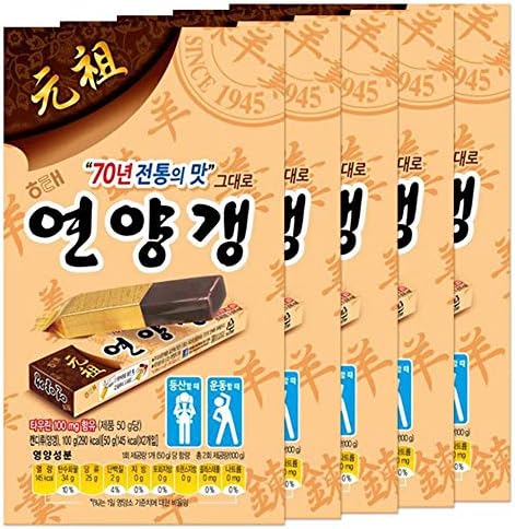 Haitai Sweet Red Bean Jelly | 50g | Pack of 10, Korean Snack, Yokan, Yangeng Traditional Korean Dessert, 연양갱