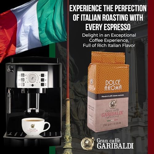 Gran Caffè Garibaldi Ground Espresso Coffee – Finely Ground for Espresso Machines & Cafe Brews – Premium Arabica Blend, Rich & Smooth Roast – Italian Roasted Coffee, 250g (Dolce Aroma)
