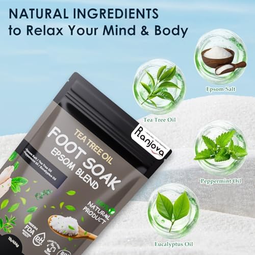Foot Spa Electric Rotary Massage, Tea Tree Oil Foot Soak with Epsom Salt, Collpaisble Foot Spa Bath Massager with Heat, Bubble Jets, Temp Control, 24 Motorized Shiatsu Massage Balls and Foot File