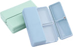 Xiaokeis 2 Pcs Pill Organizer, Travel Pill Organizer, Pocket Pharmacy with 7 Compartments Design, Magnetic Travel Pill Box Pill Dispenser, Portable Medicine Vitamin Holder Container(Blue+Green)