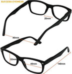 Success Eyewear Reading Glasses Set of 4 Black Quality Readers Spring Hinge Glasses for Reading for Men and Women