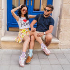 ABTOLS 2 Pairs Colorful Funny Couple Socks Magnetic Hand Holding Socks for Women Men