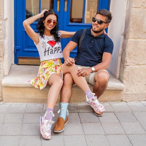 ABTOLS 2 Pairs Colorful Funny Couple Socks Magnetic Hand Holding Socks for Women Men