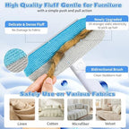 Pet Hair Remover for Furniture – 23.2Inch Reusable Dog & Cat Hair Removal Brush, Washable Lint Cleaner with Long Handle, 4-in-1 Pet Hair Remover for Couch, Carpet, Clothes & Bedding
