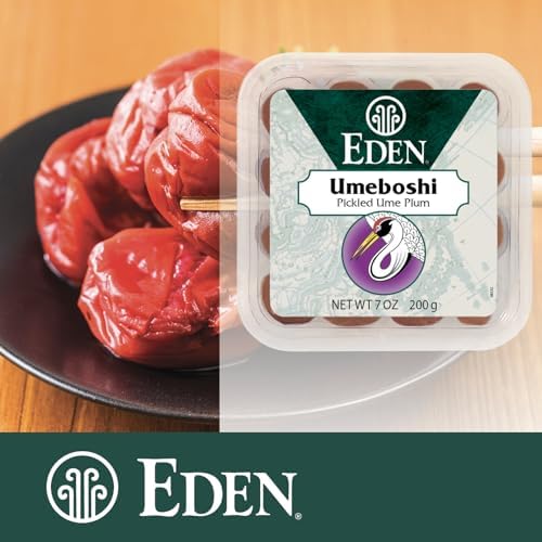 Eden Umeboshi Plum, Japanese Pickled Plum, Wakayama Grown, Whole, Traditionally Made in Japan, No MSG, No Chemical Additives, 7.05 oz