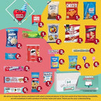 Gift A Snack - Happy Birthday Snack Box Variety Pack Care Package + Greeting Card (60 Count) Bday Sweet Treats Gift Basket, Candies Chips Crackers Bars - Office Food Assortments