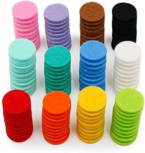 120Pcs Random Color Essential Oil Diffuser Locket Necklace Refill Pads/Necklace Replacement Pads/Thickened/Washable/Highly for Aroma Diffuser Pendant Necklace,Aromatherapy Diffusers