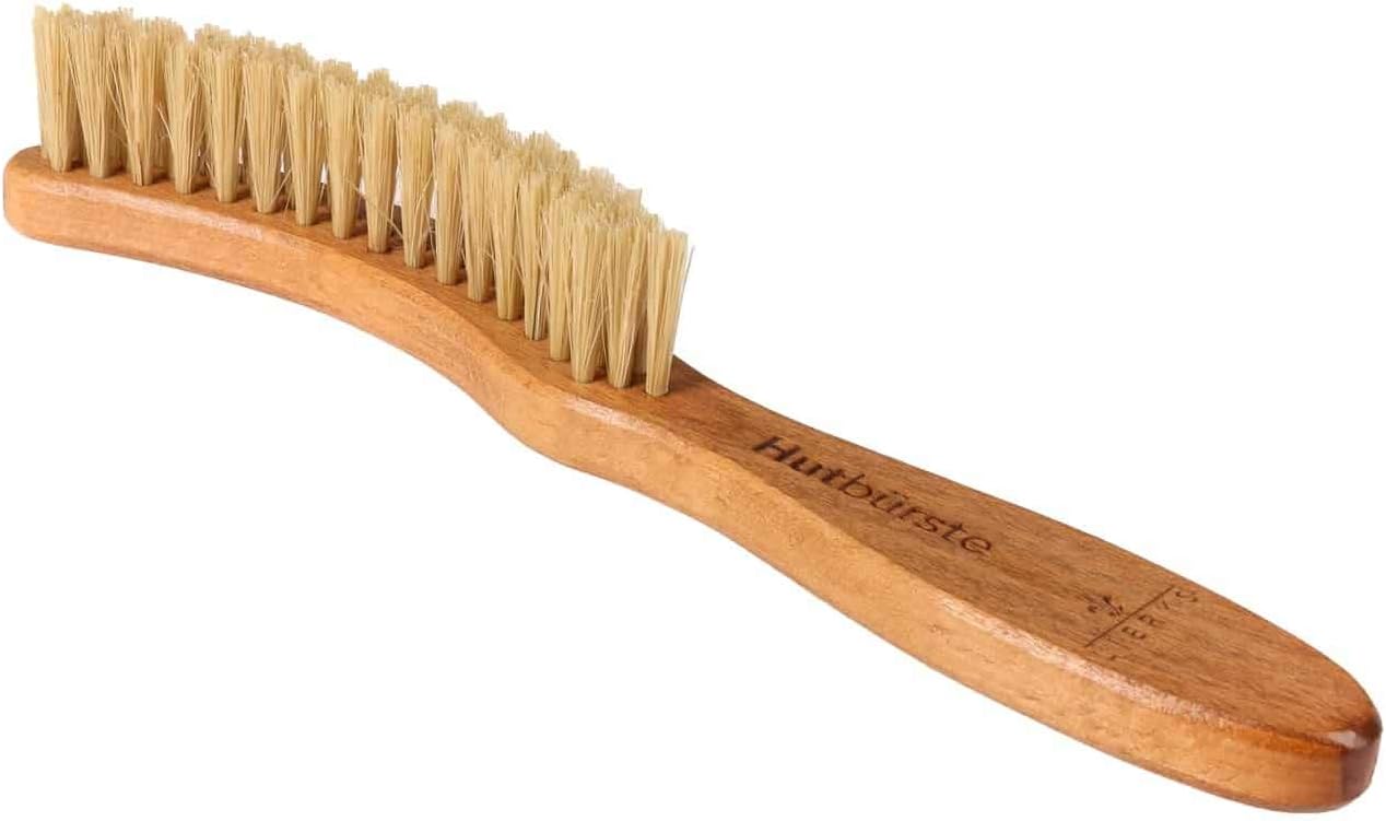 Lierys Hat Brush Felt Cleaning Wooden Brush Pig Bristles Ergonomic Handle Dry Cleaning