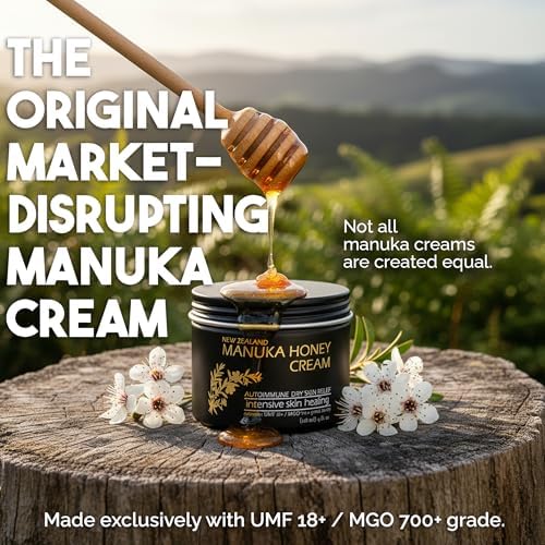 BALM OF GILEAD Manuka Eczema Honey Cream - Moisturizer for Sensitive Skin, Eczema, Psoriasis & Dermatitis - Manuka Honey Ointment, Grassfed Tallow