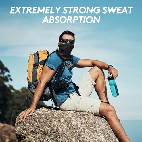 Neck Gaiter Bandana Face Mask: 6 Pack Cooling Gator Mask Ski Neck Scarf Breathable Face Cover Balaclava