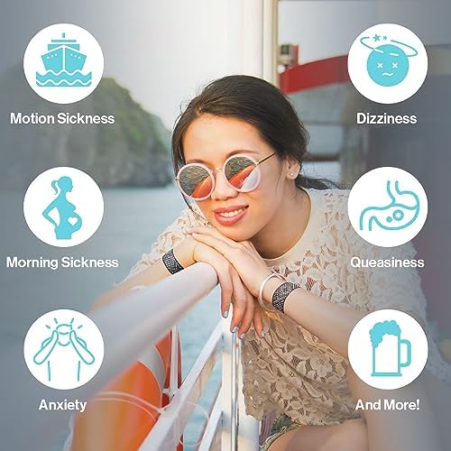 Blisslets Acupressure Relief Band - Cecilia Duo (Medium) - Motion Sickness Bands and Nausea Relief for Pregnant Women | Travel, Pregnancy, Cruise