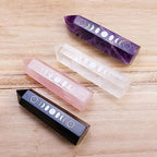 7-8cm Amethyst Point Tower Phase of The Moon Symbol Crystal Wand Rose Quartz Eclipse Column Home Dec Ornaments (Color : Amethyst)