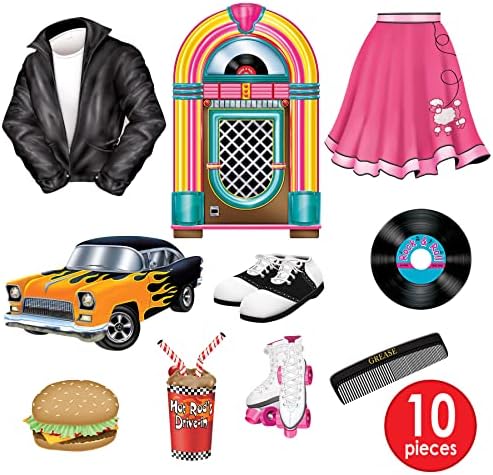 Beistle 50's Cutouts (10/Pkg), multicolor (54153)