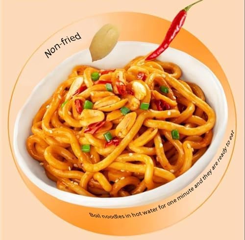 XCVFDVOR Japanese Udon Noodles, Thick and Chewy, Suitable for Stir-fried Noodles, Mixed Noodles, Hot Pot, No Soup, Easy to Cook, 3 Packs, 7 Ounces Each