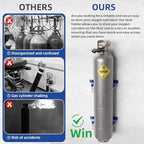 2 Pack Gas Cylinder Wall-Mounted Bracket,Blue Gas Cylinder Fixed Rack,Gas Cylinder Floor Mount Storage Stand,Durable Quality Gas Cylinder Holder with Screws and Safety Chain Supported