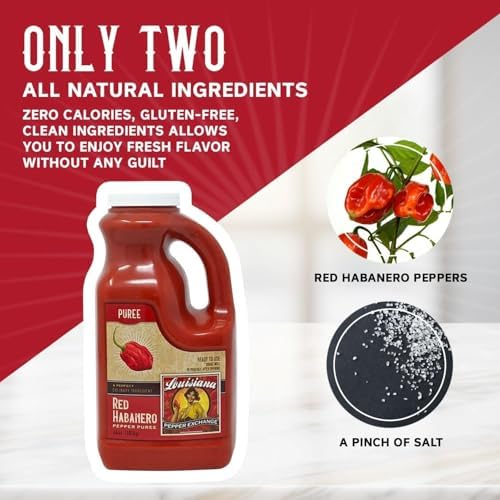 Louisiana Pepper Exchange Red Habanero Puree, 64oz