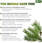 FreshDrinkUS, Pine Needle Tea Bags – 75 Tea Bags, Naturally Caffeine-Free, Refreshing Herbal Tea, Wild-Harvested Pine Leaves, Aromatic and Soothing – Non-GMO & Eco-Friendly Packaging