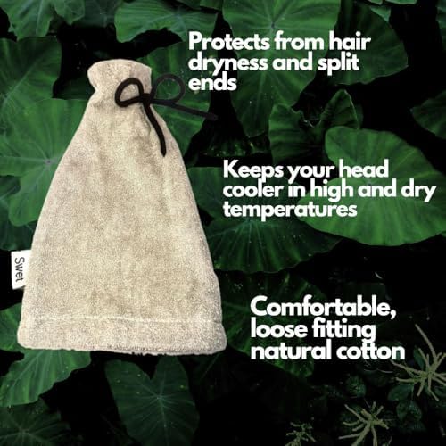 Swet Sauna Hat - Natural Cotton Sauna Cap for Men and Women - Comfortable, Breathable, Insulating Headgear for Sauna, Spa, Steamroom, Bathhouse, Banya - One Size Fits All