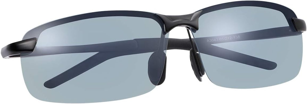 MIRYEA Blue Light Blocking Computer Glasses Photochromic Polarized UV Protection Safety Sunglasses for Men and Women Day and Night Spring Hinge Sports Driving Eyewear Anti Glare Eyestrain Eyeglasses