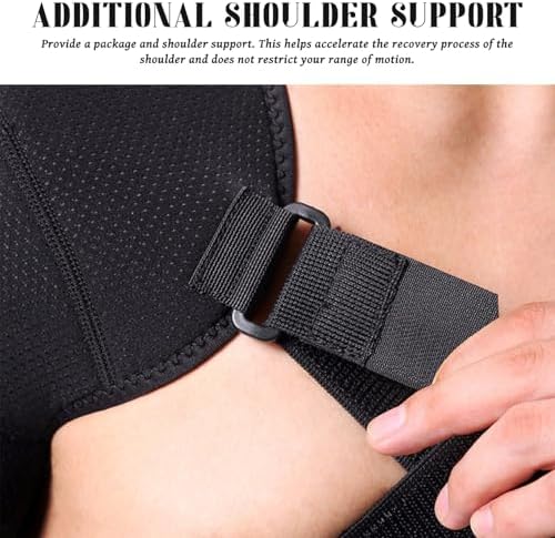 Double Shoulder Brace, Adjustable Shoulder Support Brace, Breathable Protective Rotator Cuff Strap for Sleep, Sport & More, L/XL