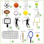 25PCS Sports Cake Decorations Sports Ball Cake Toppers Soccer Football Baseball Basketball Tennis Golf for Baby Shower Sport Theme Birthday Party Supplies