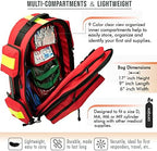 NOVAMEDIC First Aid Empty EMT Tactical Backpack Bag ,17"x6"x9", for Emergency and First Responder Trauma Treatment Oxygen O2 Tank and Medical Supplies Back Pack, Red