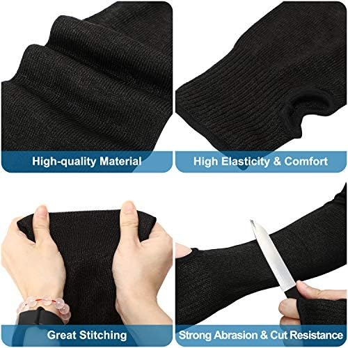 Geyoga 2 Pairs Arm Protection Sleeves Level 5 Cut Resistant, Forearm Protectors for Thin Skin and Bruising Men Women